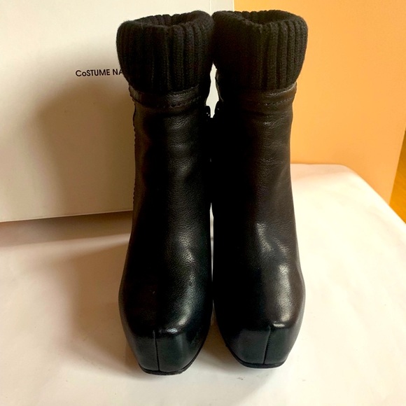 CoSTUME NATIONAL Leather Booties 37.5/A Italy - Picture 4 of 9